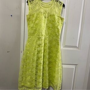 Unbranded Yellow Lace Dress Sheath Shift A-Line Sleeveless J-crew style